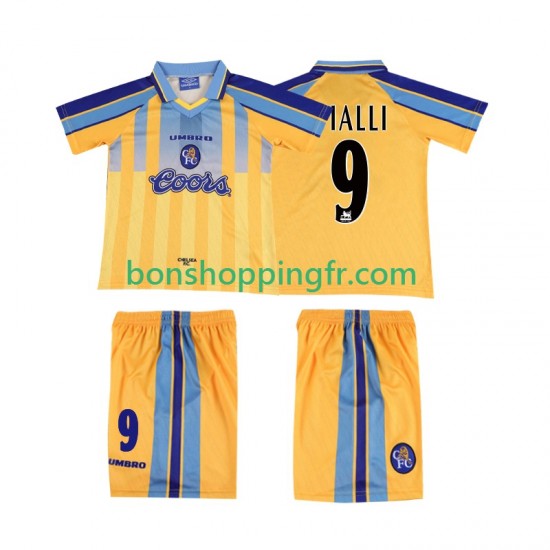 Maillot Rétro Extérieur Chelsea VIALLI 9 1995 1997 Manches Courtes Jeune Enfant(+shorts)