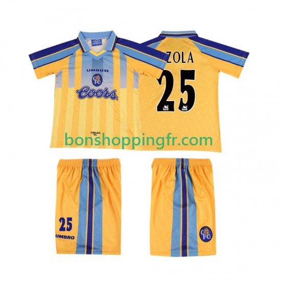 Maillot Rétro Extérieur Chelsea ZOLA 25 1995 1997 Manches Courtes Jeune Enfant(+shorts)