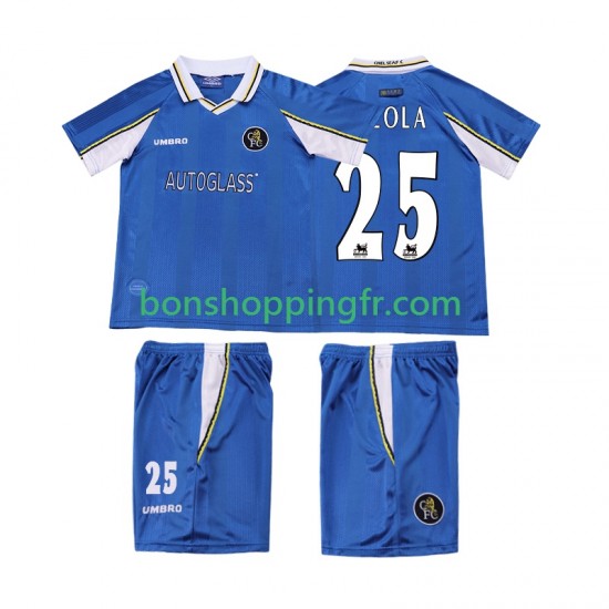 Maillot Rétro Domicile Chelsea ZOLA 25 1997 1999 Manches Courtes Jeune Enfant(+shorts)