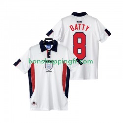 Maillot Rétro Domicile Angleterre BATTY 8 1998 Manches Courtes Homme