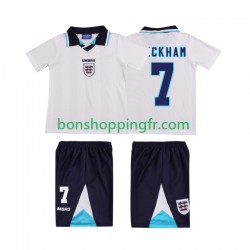 Maillot Rétro Domicile Angleterre Beckham 7 1996 Manches Courtes Jeune Enfant(+shorts)