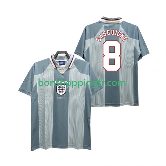 Maillot Rétro Extérieur Angleterre CASCOIGNE 8 1996 Manches Courtes Homme