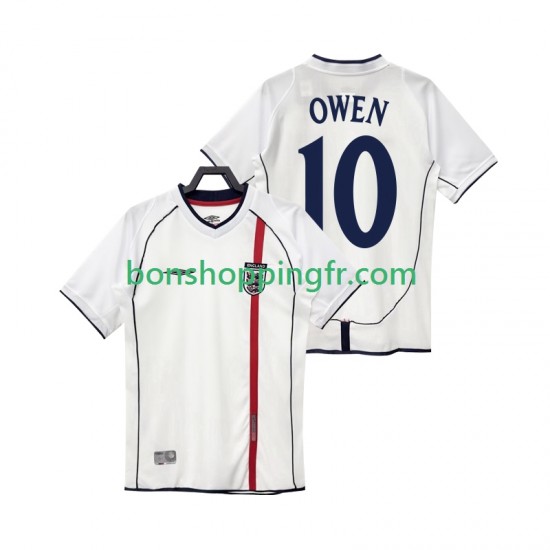 Maillot Rétro Domicile Angleterre OWEN 10 2002 Manches Courtes Homme