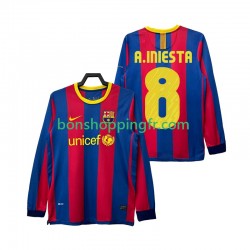 Maillot Rétro Domicile FC Barcelone A INIESTA 8 2010 2011 Manches Longues Homme
