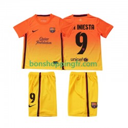 Maillot Rétro Extérieur FC Barcelone A INIESTA 9 2012 2013 Manches Courtes Jeune Enfant(+shorts)