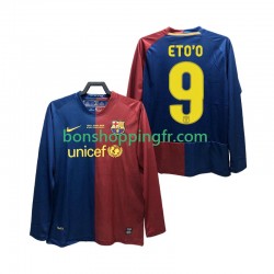 Maillot Rétro Domicile FC Barcelone ETO O 9 Champions League 2008 2009 Manches Longues Homme