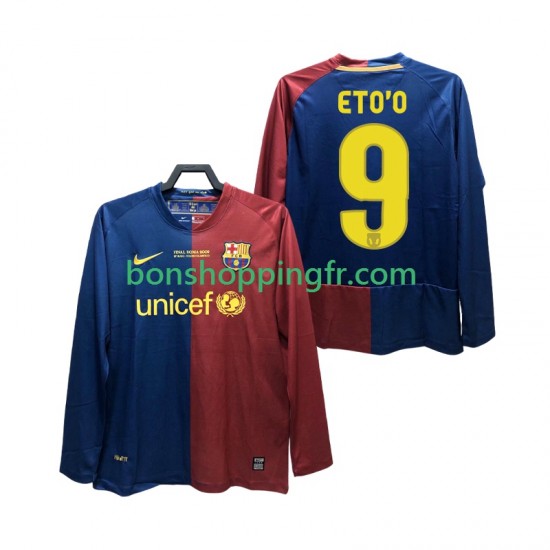 Maillot Rétro Domicile FC Barcelone ETO O 9 Champions League 2008 2009 Manches Longues Homme Maillot Rétro Domicile FC Barcelone ETO O 9 Champions League 2008 2009 Manches Longues Homme