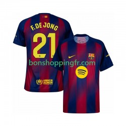 Maillot Domicile FC Barcelone Frenkie de Jong 21 2025-2026 Manches Courtes Homme