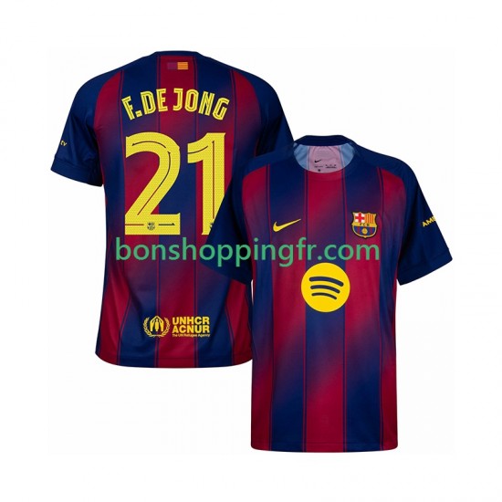 Maillot Domicile FC Barcelone Frenkie de Jong 21 Champions League 2025-2026 Manches Courtes Homme Maillot Domicile FC Barcelone Frenkie de Jong 21 Champions League 2025-2026 Manches Courtes Homme