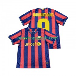 Maillot Rétro Domicile FC Barcelone Ibrahimovic 9 2009 2010 Manches Courtes Homme