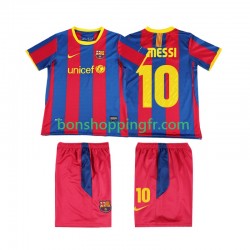 Maillot Rétro Domicile FC Barcelone Lionel Messi 10 2010 2011 Manches Courtes Jeune Enfant(+shorts)