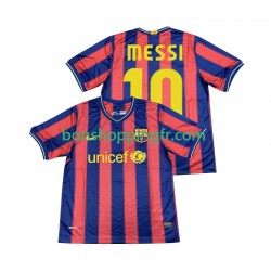 Maillot Rétro Domicile FC Barcelone Lionel Messi 10 2009 2010 Manches Courtes Homme