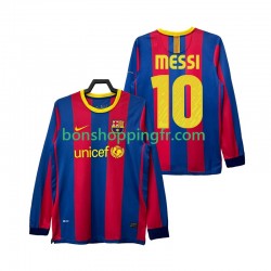 Maillot Rétro Domicile FC Barcelone Lionel Messi 10 2010 2011 Manches Longues Homme