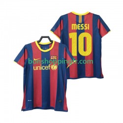 Maillot Rétro Domicile FC Barcelone Lionel Messi 10 2010 2011 Manches Courtes Homme