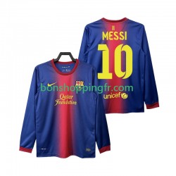 Maillot Rétro Domicile FC Barcelone Lionel Messi 10 2012 2013 Manches Longues Homme