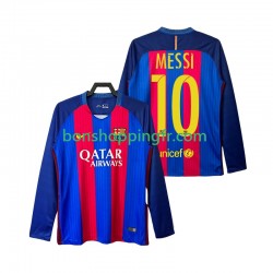Maillot Rétro Domicile FC Barcelone Lionel Messi 10 2016 2017 Manches Longues Homme