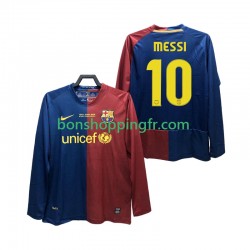 Maillot Rétro Domicile FC Barcelone Lionel Messi 10 Champions League 2008 2009 Manches Longues Homme