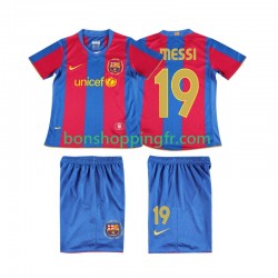 Maillot Rétro Domicile FC Barcelone Lionel Messi 19 2007 2008 Manches Courtes Jeune Enfant(+shorts)