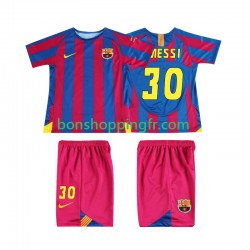 Maillot Rétro Domicile FC Barcelone Lionel Messi 30 Champions League 2005 2006 Manches Courtes Jeune Enfant(+shorts)