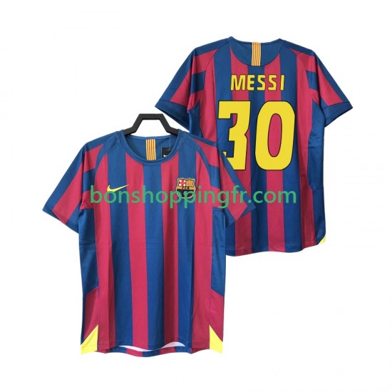 Maillot Rétro Domicile FC Barcelone Lionel Messi 30 2005 2006 Manches Courtes Homme Maillot Rétro Domicile FC Barcelone Lionel Messi 30 2005 2006 Manches Courtes Homme