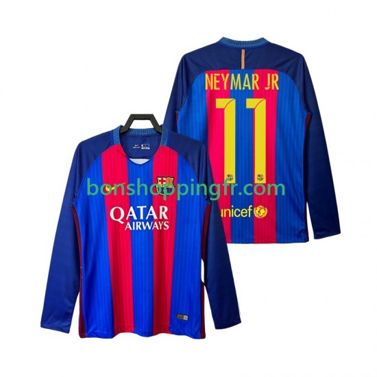 Maillot Rétro Domicile FC Barcelone Neymar JR 11 2016 2017 Manches Longues Homme Maillot Rétro Domicile FC Barcelone Neymar JR 11 2016 2017 Manches Longues Homme