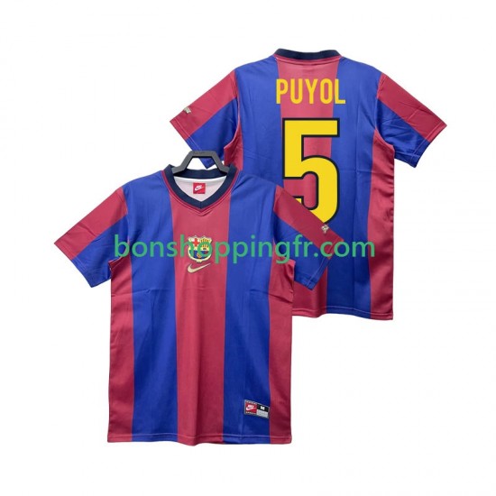 Maillot Rétro Domicile FC Barcelone PUYOL 5 1998 1999 Manches Courtes Homme