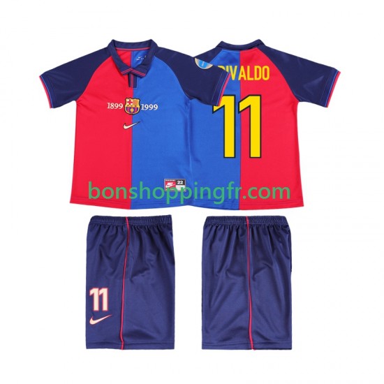 Maillot Rétro Domicile FC Barcelone RIVALDO 11 1999 2000 Manches Courtes Jeune Enfant(+shorts) Maillot Rétro Domicile FC Barcelone RIVALDO 11 1999 2000 Manches Courtes Jeune Enfant(+shorts)
