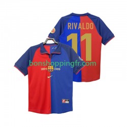 Maillot Rétro Domicile FC Barcelone RIVALDO 11 1990 2000 Manches Courtes Homme