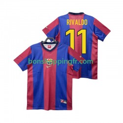 Maillot Rétro Domicile FC Barcelone RIVALDO 11 1998 1999 Manches Courtes Homme