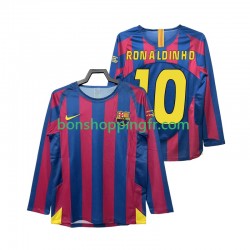 Maillot Rétro Domicile FC Barcelone RONALDINHO 10 Champions League 2005 2006 Manches Longues Homme
