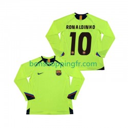 Maillot Rétro Extérieur FC Barcelone RONALDINHO 10 2005 2006 Manches Longues Homme