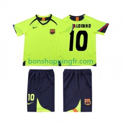 Maillot Rétro Extérieur FC Barcelone RONALDINHO 10 2005 2006 Manches Courtes Jeune Enfant(+shorts)