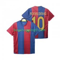 Maillot Rétro Domicile FC Barcelone RONALDINHO 10 2006 2007 Manches Courtes Homme