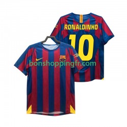 Maillot Rétro Domicile FC Barcelone RONALDINHO 10 Champions League 2005 2006 Manches Courtes Homme
