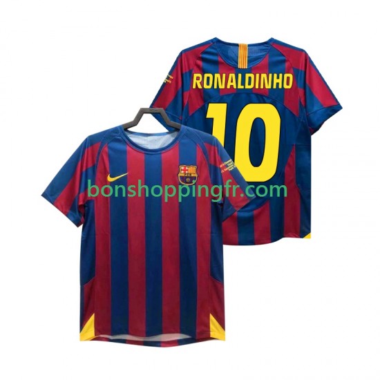 Maillot Rétro Domicile FC Barcelone RONALDINHO 10 Champions League 2005 2006 Manches Courtes Homme Maillot Rétro Domicile FC Barcelone RONALDINHO 10 Champions League 2005 2006 Manches Courtes Homme