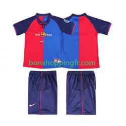 Maillot Rétro Domicile FC Barcelone 1999 2000 Manches Courtes Jeune Enfant(+shorts)