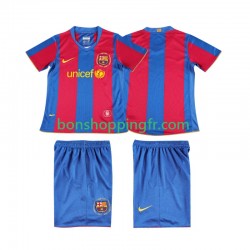 Maillot Rétro Domicile FC Barcelone 2007 2008 Manches Courtes Jeune Enfant(+shorts)