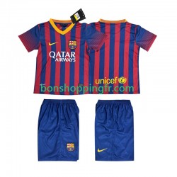 Maillot Rétro Domicile FC Barcelone 2013 2014 Manches Courtes Jeune Enfant(+shorts)