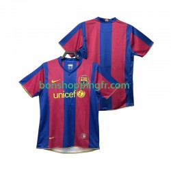 Maillot Rétro Domicile FC Barcelone 2007 2008 Manches Courtes Homme