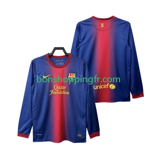 Maillot Rétro Domicile FC Barcelone 2012 2013 Manches Longues Homme