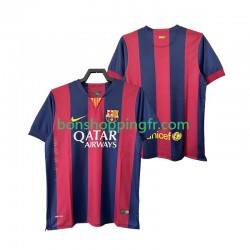 Maillot Rétro Domicile FC Barcelone 2014 2015 Manches Courtes Homme
