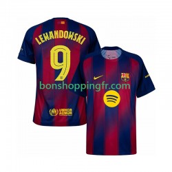 Maillot Domicile FC Barcelone Robert Lewandowski 9 Champions League 2025-2026 Manches Courtes Homme