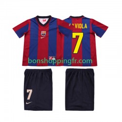 Maillot Rétro Domicile FC Barcelone SAVIOLA 7 1998 1999 Manches Courtes Jeune Enfant(+shorts)