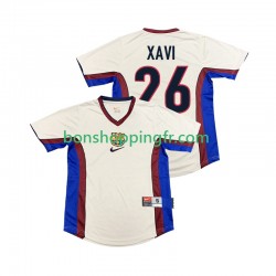 Maillot Rétro Extérieur FC Barcelone XAVI 26 1998 1999 Manches Courtes Homme