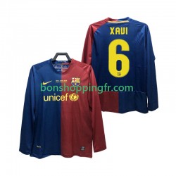 Maillot Rétro Domicile FC Barcelone XAVI 6 Champions League 2008 2009 Manches Longues Homme