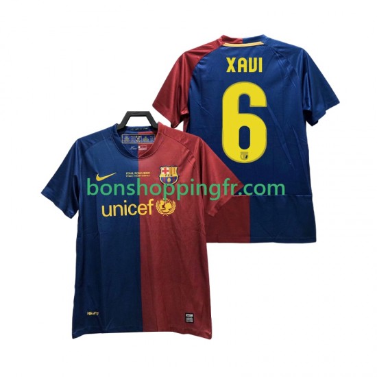Maillot Rétro Domicile FC Barcelone XAVI 6 Champions League 2008 2009 Manches Courtes Homme Maillot Rétro Domicile FC Barcelone XAVI 6 Champions League 2008 2009 Manches Courtes Homme