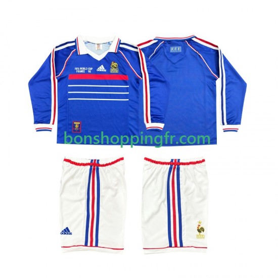 Maillot Rétro Domicile France 1998 Manches Longues Jeune Enfant(+shorts) Maillot Rétro Domicile France 1998 Manches Longues Jeune Enfant(+shorts)