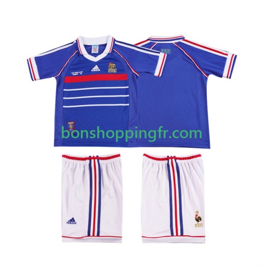 Maillot Rétro Domicile France 1998 Manches Courtes Jeune Enfant(+shorts) Maillot Rétro Domicile France 1998 Manches Courtes Jeune Enfant(+shorts)