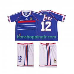 Maillot Rétro Domicile France Henry 12 1998 Manches Courtes Jeune Enfant(+shorts)