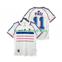 Maillot Rétro Extérieur France PIRES 11 1998 Manches Courtes Homme